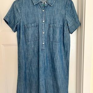 Old Navy Blue Chambray Shirt Short Sleeve Dress